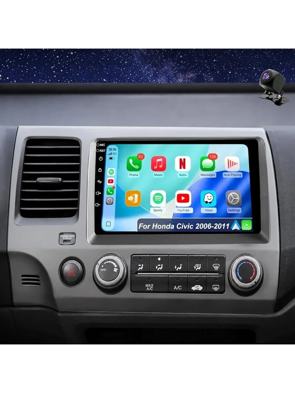Android 15 Touchscreen Stereo 9" for Honda Civic 2006–2011
